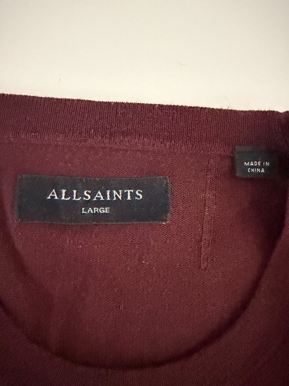 All Saints Crewneck Sweater - Large - Burgundy - Picture 3 of 12
